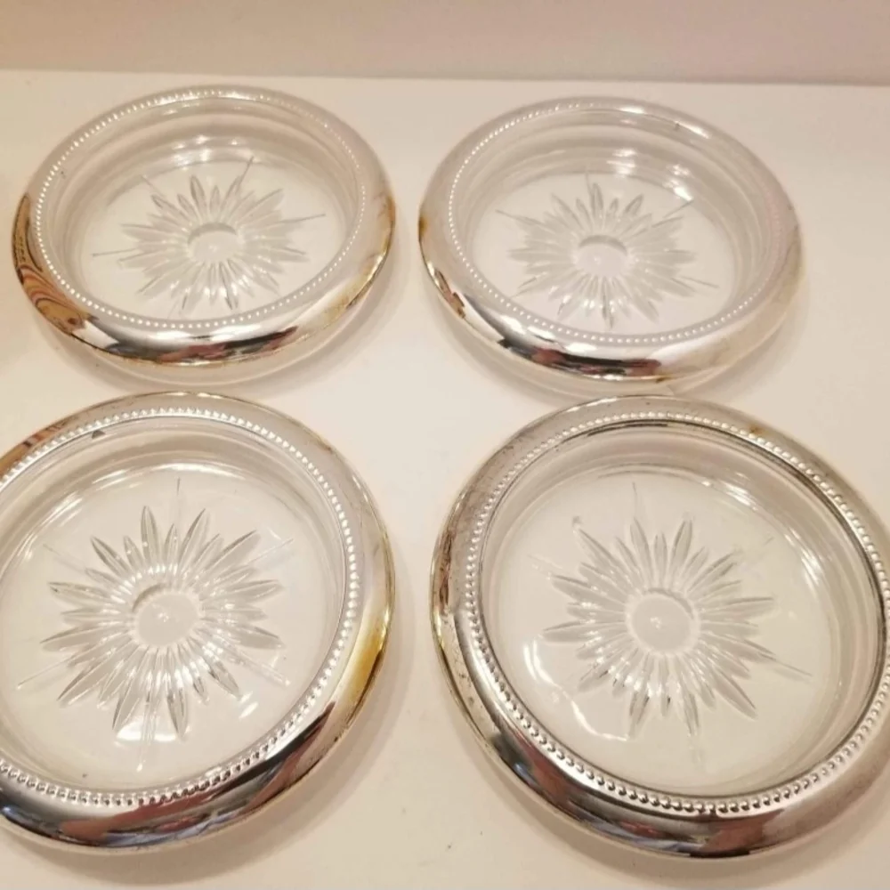 Silver & Crystal Coasters Set